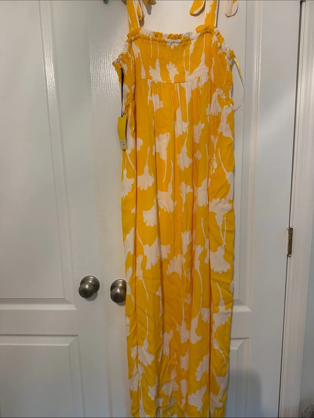 Diane Von Furstenberg for Target NEw yellow Floral Tie-Shoulder Maxi Dress - Picture 6 of 6